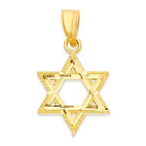 Solid 10k Gold Star of David Pendant - Religious Jewelry Gifts for Her